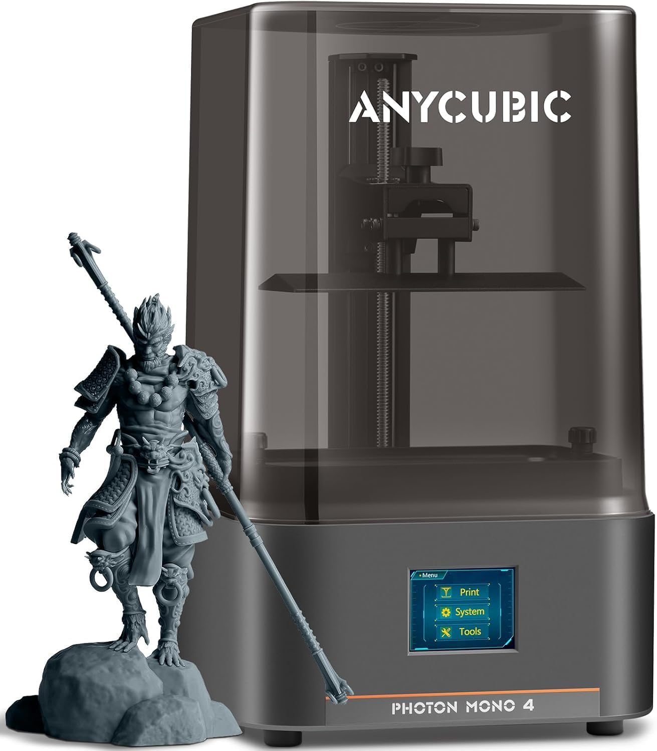 ANYCUBIC Photon Mono 4 Resin 3D Printer, 7'' 10K Mono LCD Screen with Stable LighTurbo Light Source, 70mm/h Fast Printing, Print Volume 6.04'' x 3.42'' x 6.49''