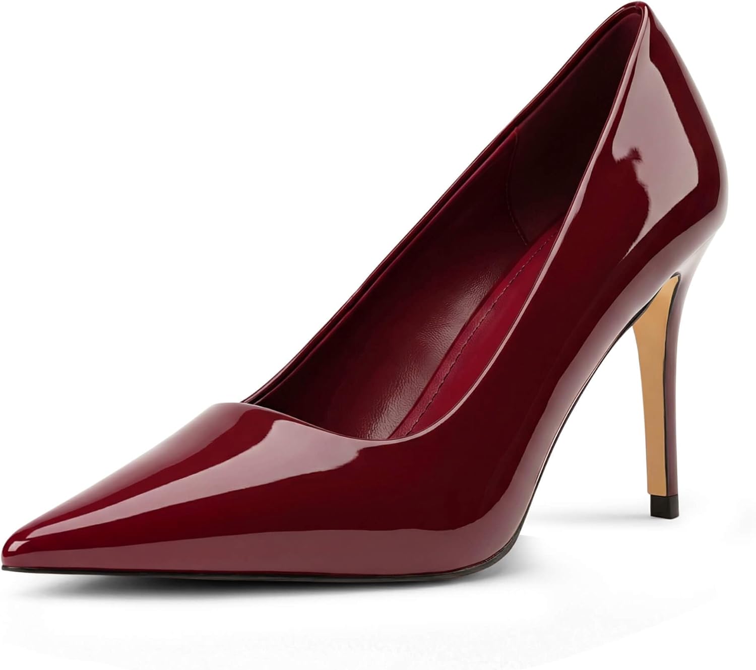 heelchic 3 Inch Stiletto Pumps Heels for Women Pointed Toe High Heels Slip-on Closed Toe Work Wedding Dress Pumps