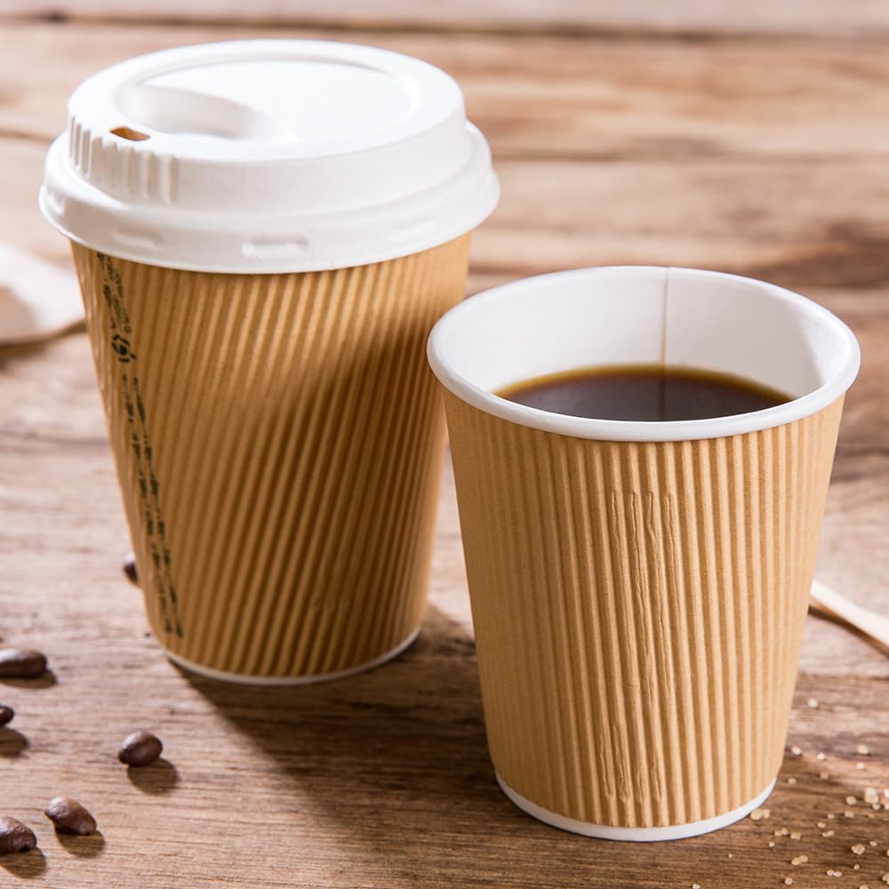 BIOZOYG Bicchieri di cartone 500 pezzi 200 ml / 8 oz, 80 mm - Bicchieri usa e getta per caffè - Bicchieri di cartone per bevande calde - Alternativa ai bicchieri di polistirolo, bicchieri di carta