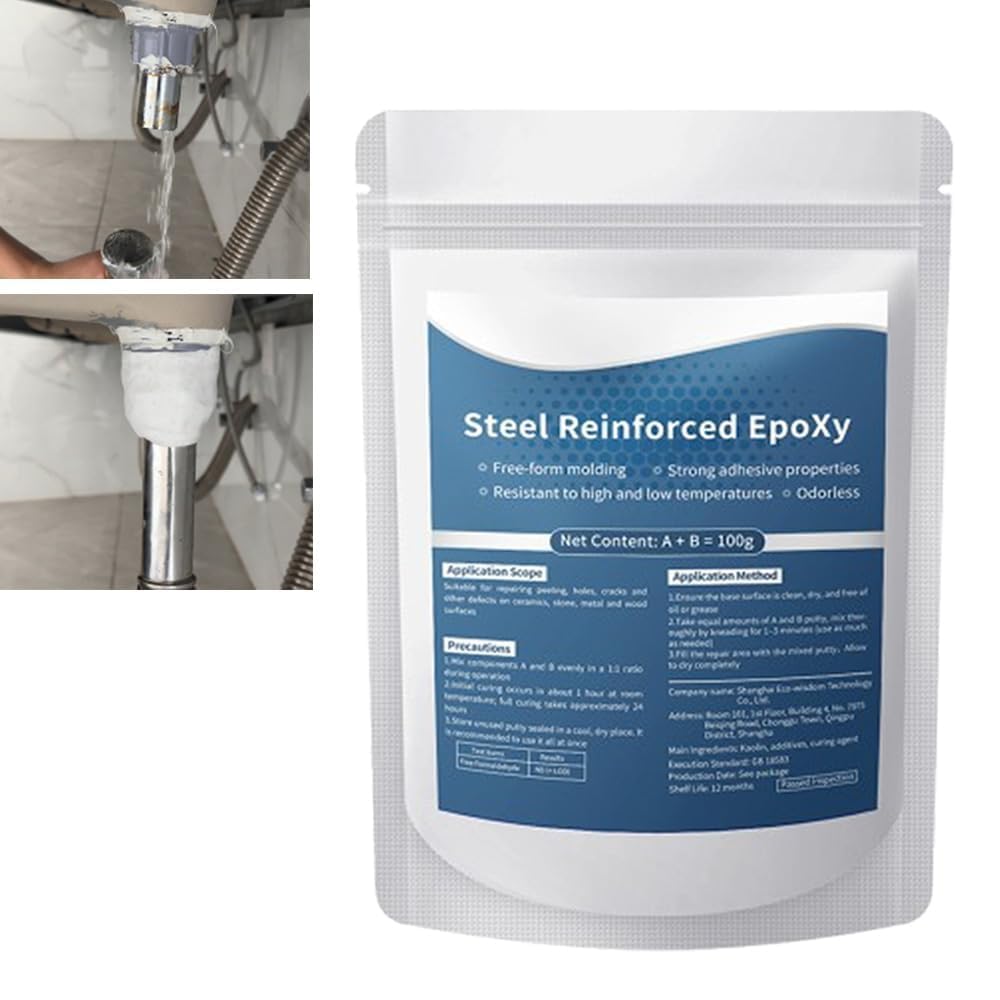 Steel Reinforced Epoxy Putty, Waterproof Heat-Resistant Epoxy Putty Repair Kit, All Purpose Filler Putty AB Epoxy Clay for Metal Wood Tile Ceramics for Bonding Repairing Sculpting，1PCS