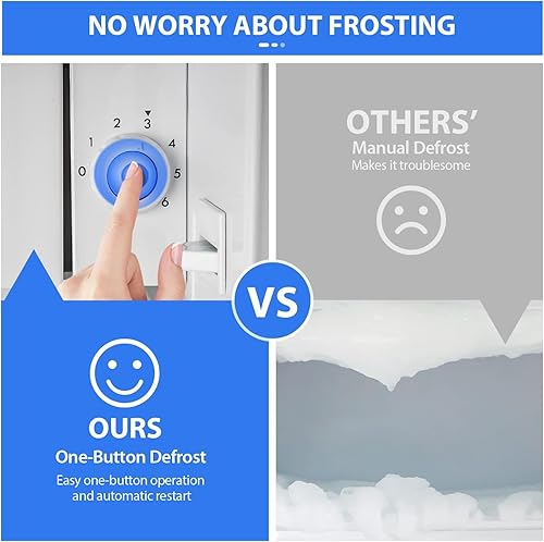 Miniatura 9 de Upstreman Mini refrigerador de 4.5 pies cúbicos con congelador, mini refrigerador de una sola puerta, termostato ajustable, bajo ruido, ahorro de