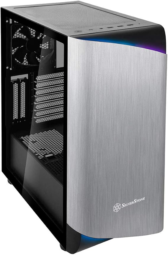 Silverstone Technology SETA A1 Silver on Black Premium ATX/Micro-ATX Case with Temperd Glass - SEA1SB-G