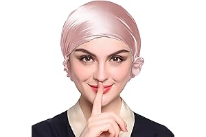 100% 19mm Mulberry Silk Bonnet for Sleeping Women with Long Curly Hair...