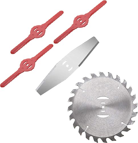 GardenJoy 5 cuchillas de repuesto para cortador de césped inalámbrico con hoja redonda y hoja de acero inoxidable y 3 cuchillas de plástico