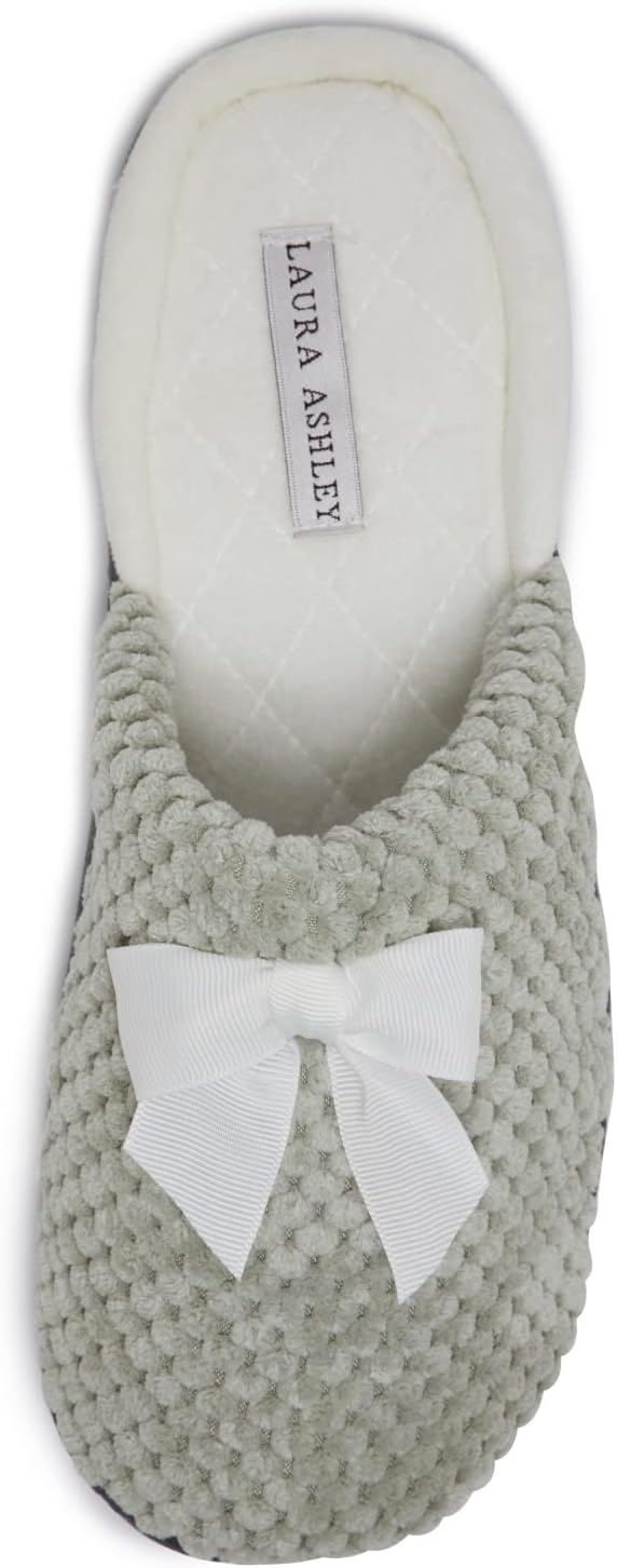 Laura Ashley Women's Rugged Spa Bow Slippers