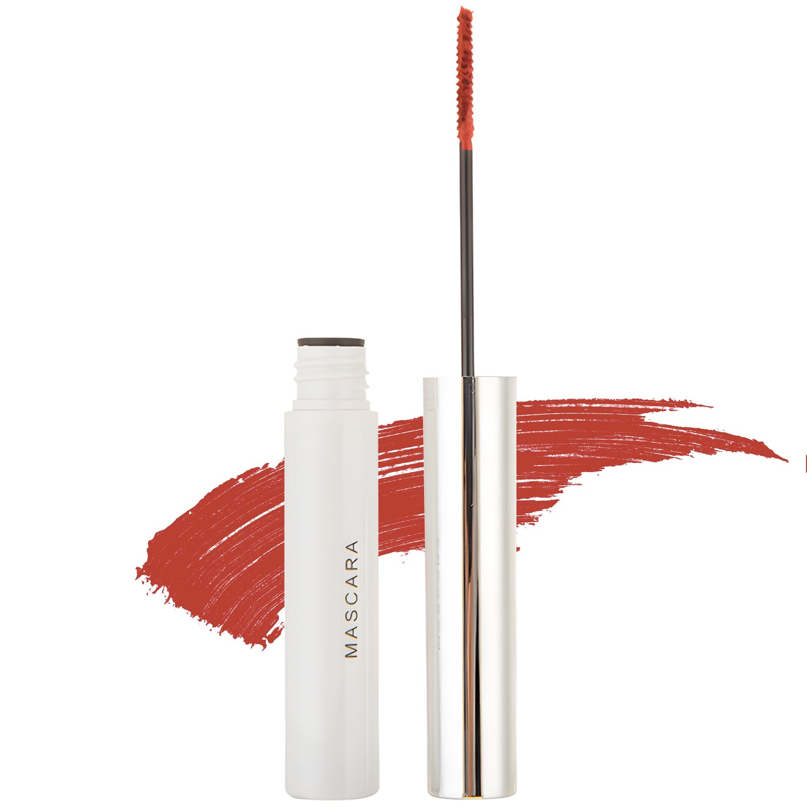 Waterproof Mascara for Eye Eyelashes White Black Brown Purple Long-lasting colored Mascara Eye Makeup Fast-Dry (Red Coral, 0.17 Fl Oz)