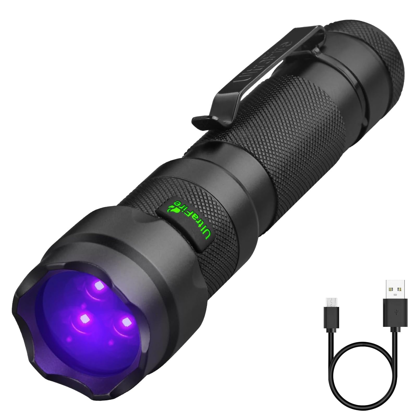 ULTRAFIRE Rechargeable UV Torch 365nm LED Blacklight, 15W High Purity UV Light with Professional Black Lens, for Curing Resins, Blood Trail Tracking, Fluorescence Analysis, Mineral Hunting
