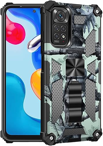 Miniatura 10 de Funda para Redmi Note 11S, funda para Redmi Note 11 4G, funda de camuflaje militar con protección de grado militar probada contra caídas y cubierta