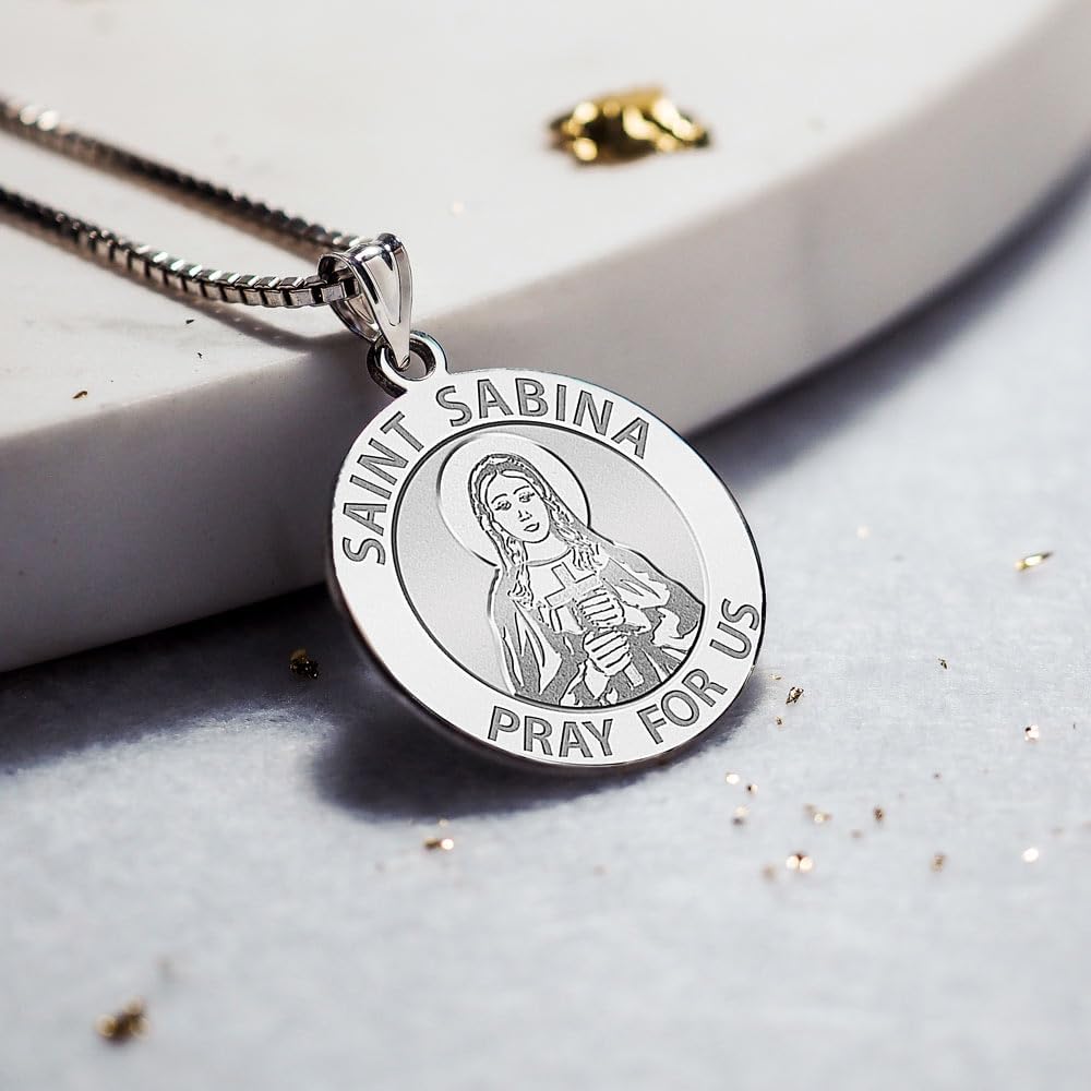 PicturesOnGold.com Saint Sabina Religious Medal - 2/3 Inch Size of Dime, Sterling Silver - Image 5