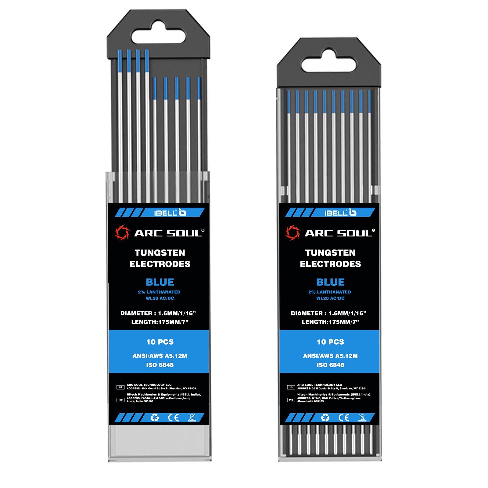 iBELL ARC SOUL High Stability Blue Tungsten Welding Rods 1.6mm Dia & 175mm Length for Various Alloy Types and Versatile Welding Needs with AC & DC Compatibility - Pack of 10 (B0D7VKZDD2) Amazon Price History, Amazon Price Tracker