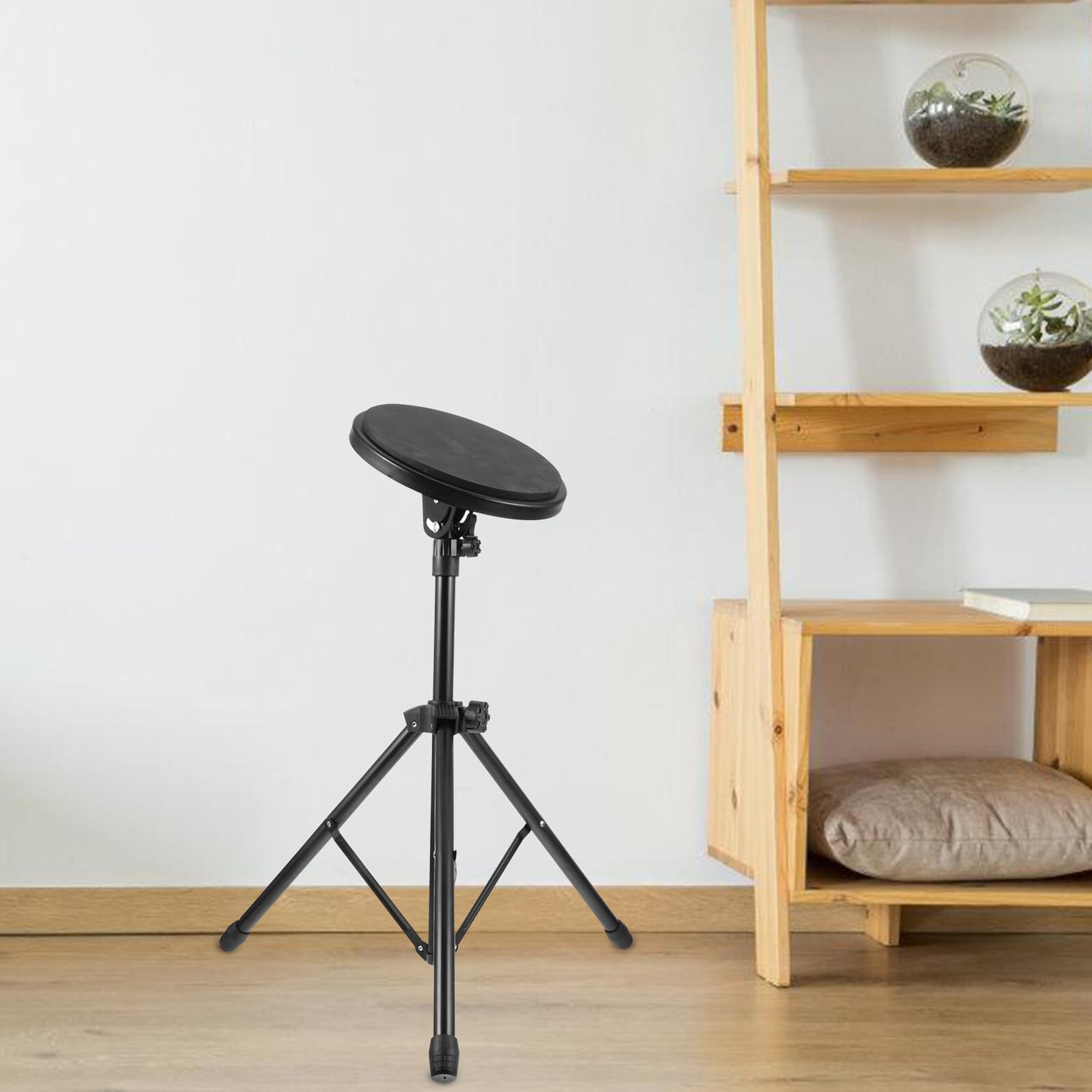 Ciieeo Almohadilla de Práctica para Batería de 8 Pulgadas Soporte, Tapete Silencioso de Goma Negro, Kit para Bateristas Principiantes Alfombrilla Reductora de Ruido, Accesorio