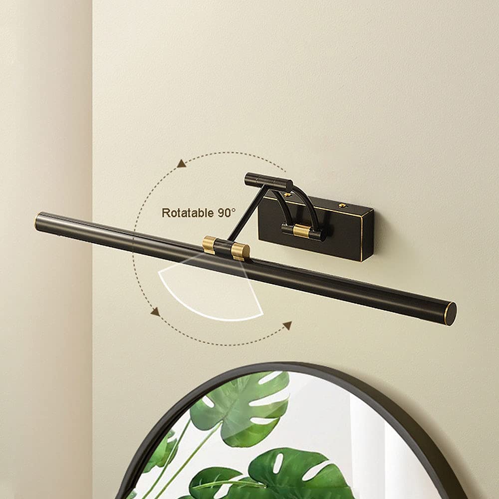 Lustrzane światło łazienkowe oświetlenie LED lustro przednia lampa, regulowane oświetlenie makijażu naturalna biała łazienka toaletka kinkiet ścienny, obrotowe (57cm)