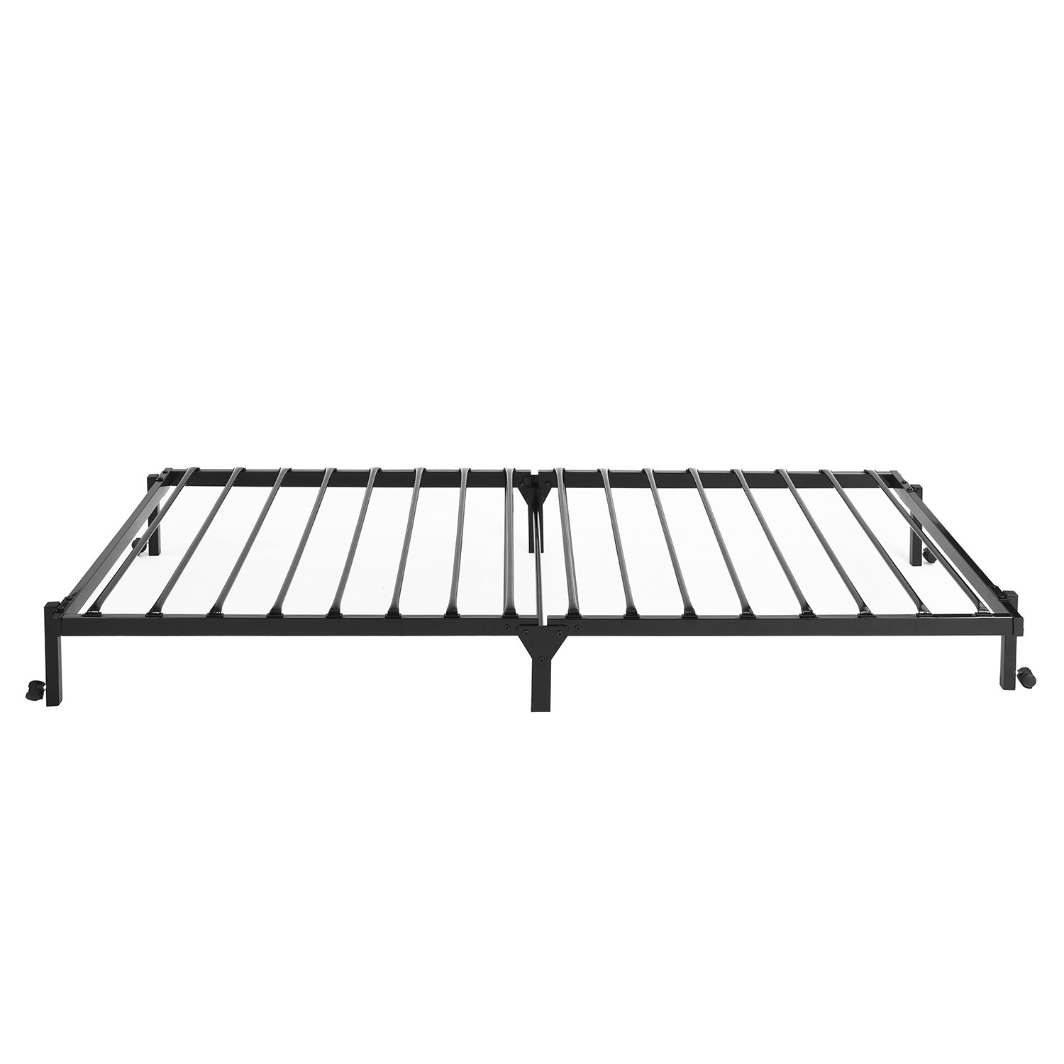 setsail Cadre de lit simple pliable en métal de 90 x 190 cm, lit d'appoint portable avec 4 roues, convient pour matelas de 90 x 190 cm, noir