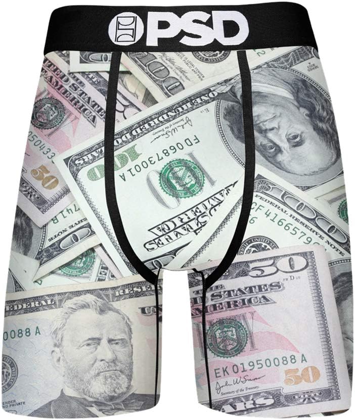 PSD Men's Brief Underwear Bottom (Green/Cash Money, S)