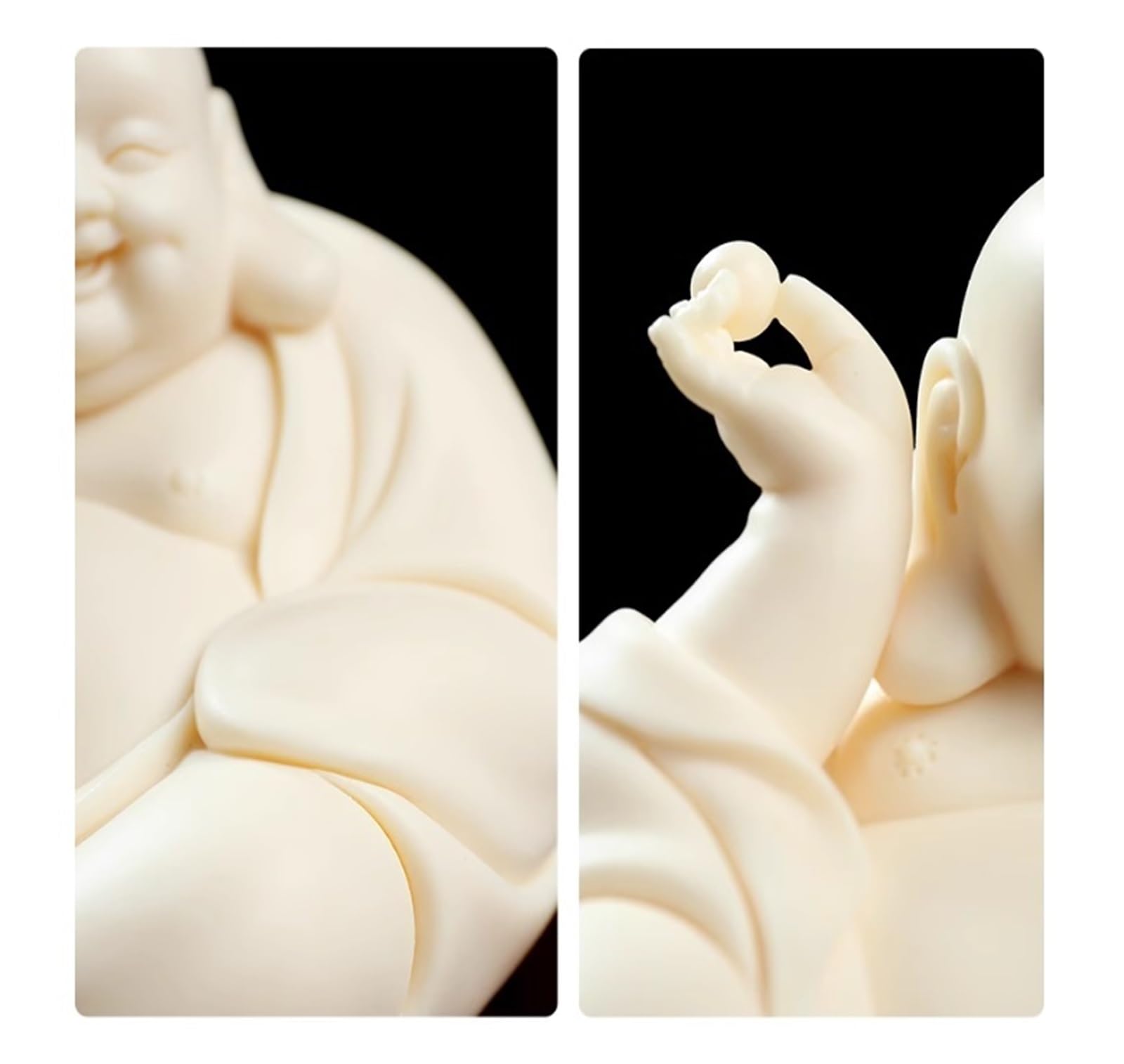 Posąg Buddy 3,9 Cala Śmiejący Się Budda Ceramiczny Posąg Szczęśliwego Buddy Figurki Do Wystroju Domu, Biura I Samochodu Ozdoby(B)