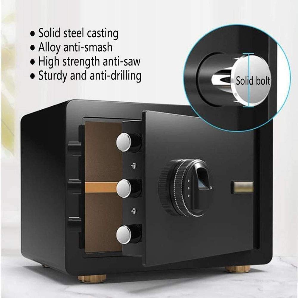 Caja Fuerte, Caja Fuerte Ignífuga E Impermeable para El Hogar Y Cajas De Seguridad contra Incendios, Totalmente De Acero, De Alta Capacidad, para Mesita De Noche, Antirro,