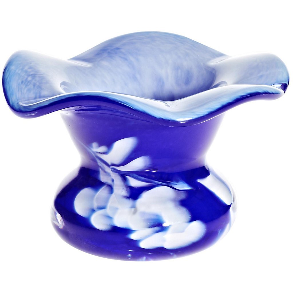 CRISTALICATealight Holder Pavel Blue 10.5Cm