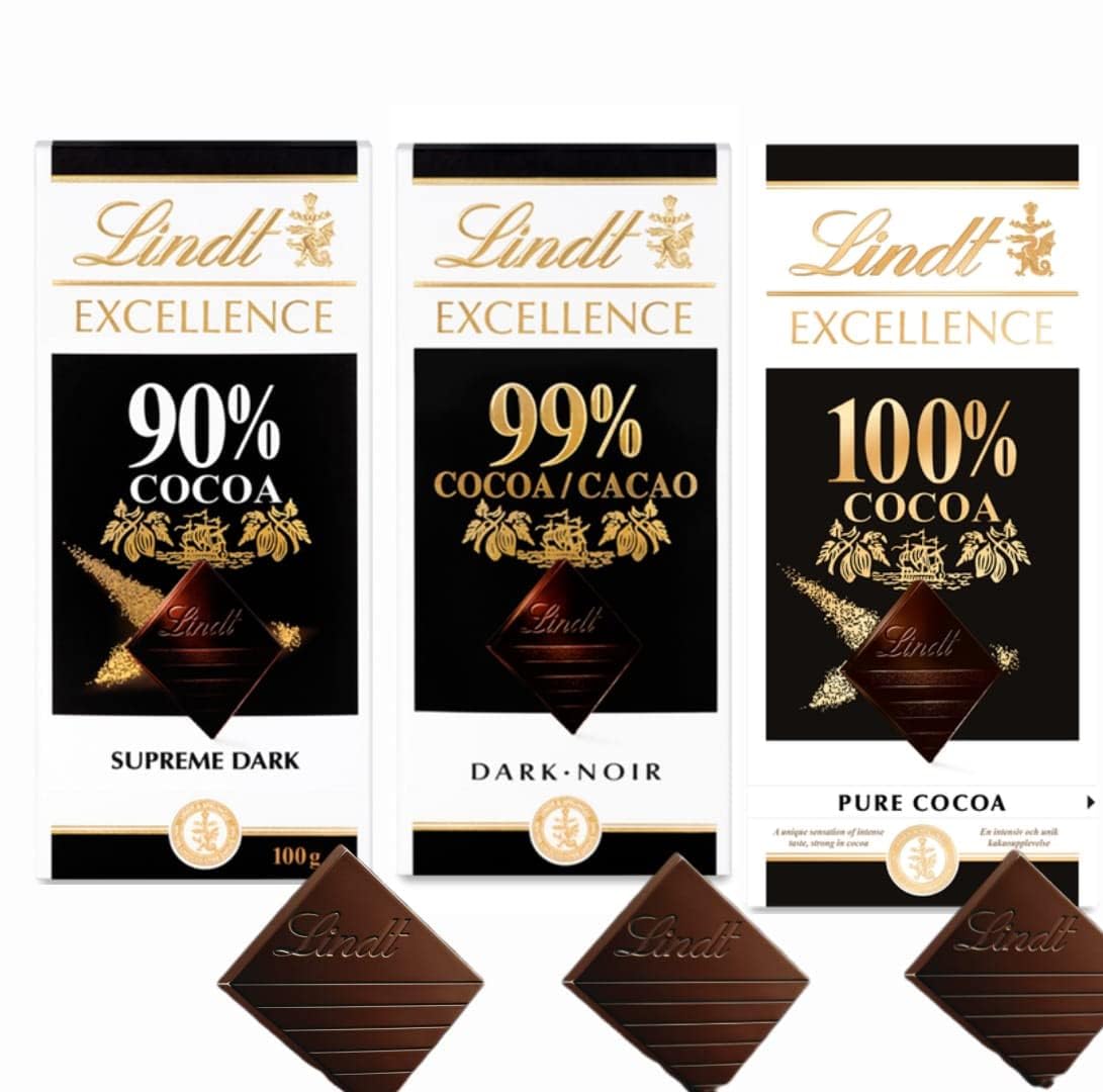Lindts Chocolate Excellence Combo Pack Collection Of Dark Chocolate 90%, 99%, & 100% Balanced and Decadently Rich With Wonderful Cocoa Tones 3 X 50 Gram (B0DDYCTWK1) Amazon Price History, Amazon Price Tracker