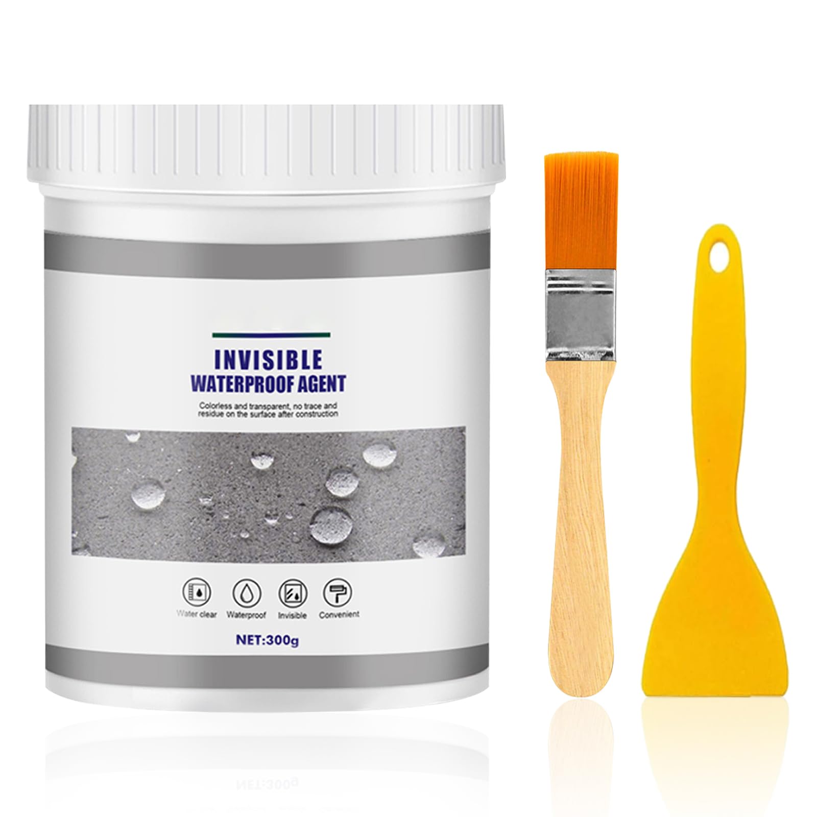 Transparent Waterproof Coating Agent, 300g Invisible Paint Glue Super Strong Bonding Leakage Roof Sealant Patio Sealer for Home Roof Bathroom