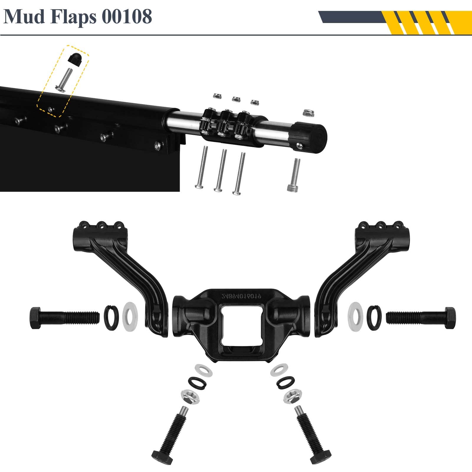 00108 Mud Flaps Compatible with Rock tamers Mud Flaps, 2" Hitch Mounted