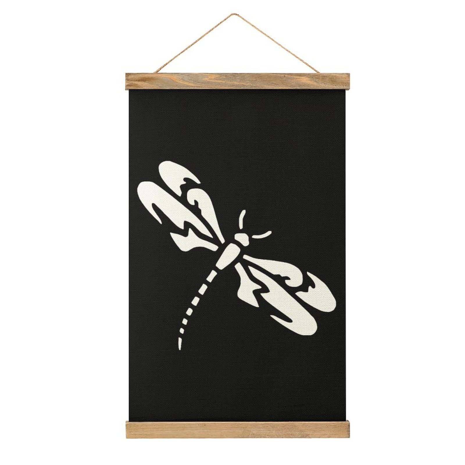 CGSBNGHA Tribal Dragonfly Wall Art Prints Linen Hanging Painting Scroll Paintings Pictures Decor for Home