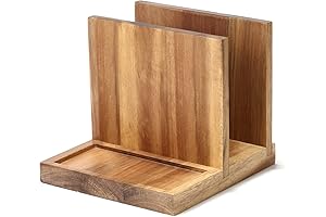 Wooden Napkin Holder for Kitchen, Restaurant, Salt and Pepper Shakers Caddy