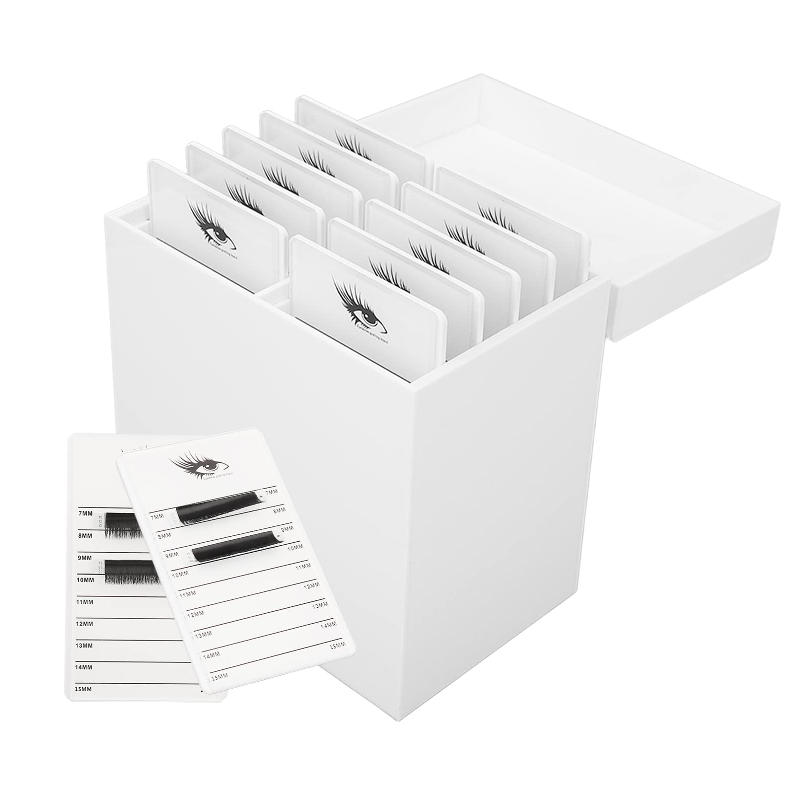 Boîte de Rangement de Cils en Acrylique, Boîte de Rangement de Maquillage Cosmétique, Porte-palette de Colle de Faux Cils pour Greffer L'extension de Cils, 10 Couches de Nettoyage de Lumière Ultraviol
