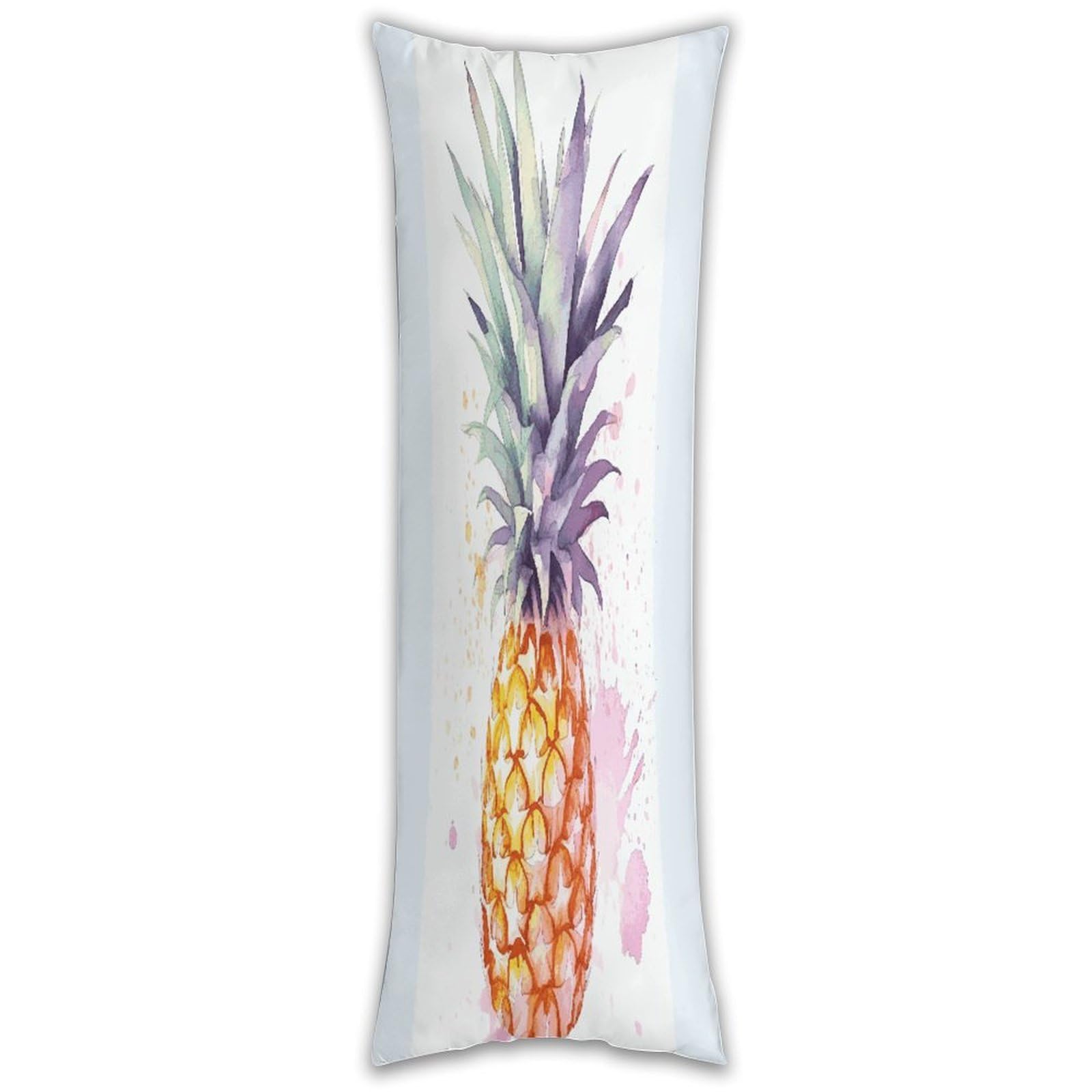 Pineapple Long Pillow Case with Zipper Ultra Soft Microfiber Long Pillow Cover Breathable Body Pillow Protector Soft Wrinkle Pillowcase for Bed Sofa Bedroom 53 X 19 in