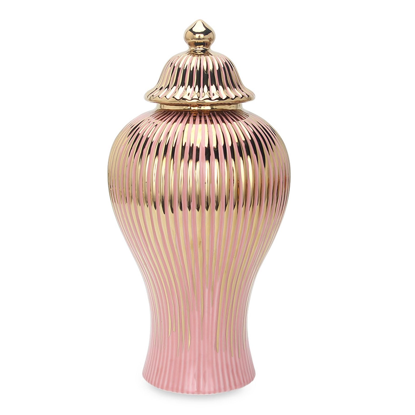 Vase à fleurs en céramique pour salon, grand pot de rangement en porcelaine avec couvercle