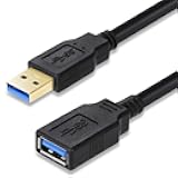 USB 3.0 Extension Cable 15FT USB Cable High Speed 3.0 USB Extender Cord Type A Male to Female Data Transfer 5Gbps for Mouse Extender Cable Keyboard Extension Cord etc(15ft Black)