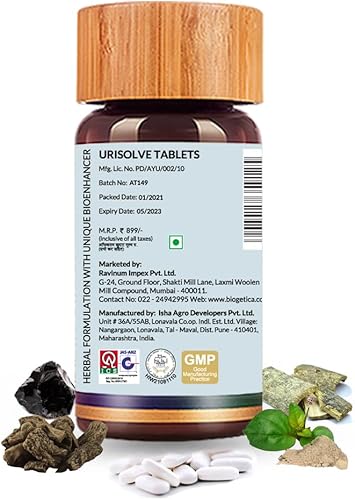 Miniatura 2 de Biogetica Urisolve Suplemento de hierbas para el cuidado del riñón con espárragos racemosos y terminalia chebula para un apoyo óptimo del sistema