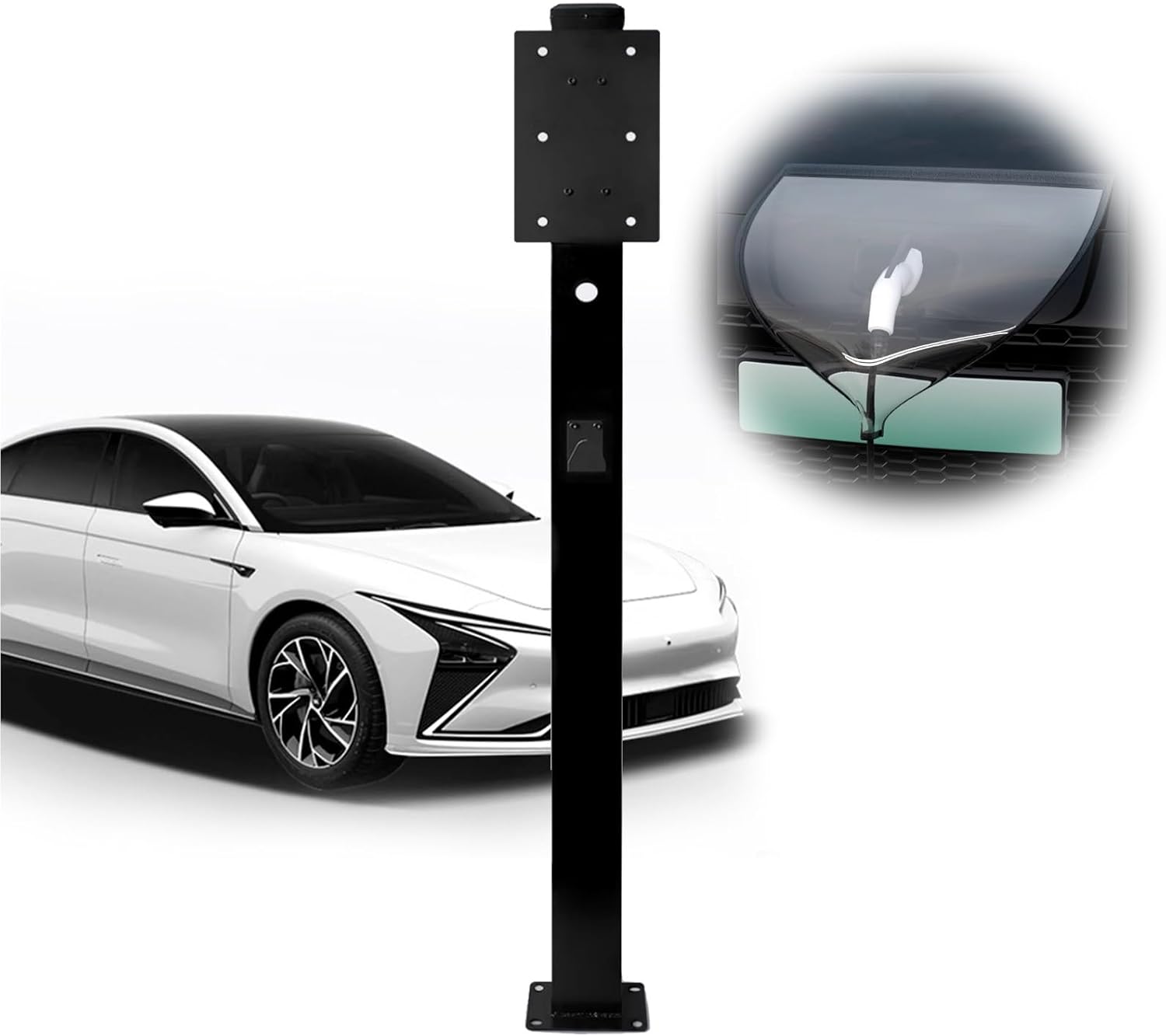 EV Charger Connector Pedestal, Freestanding Electric Car Charging Stations Stand Accessory, Electric Vehicle Charging Stations, Corrosion Resistance(170cm)