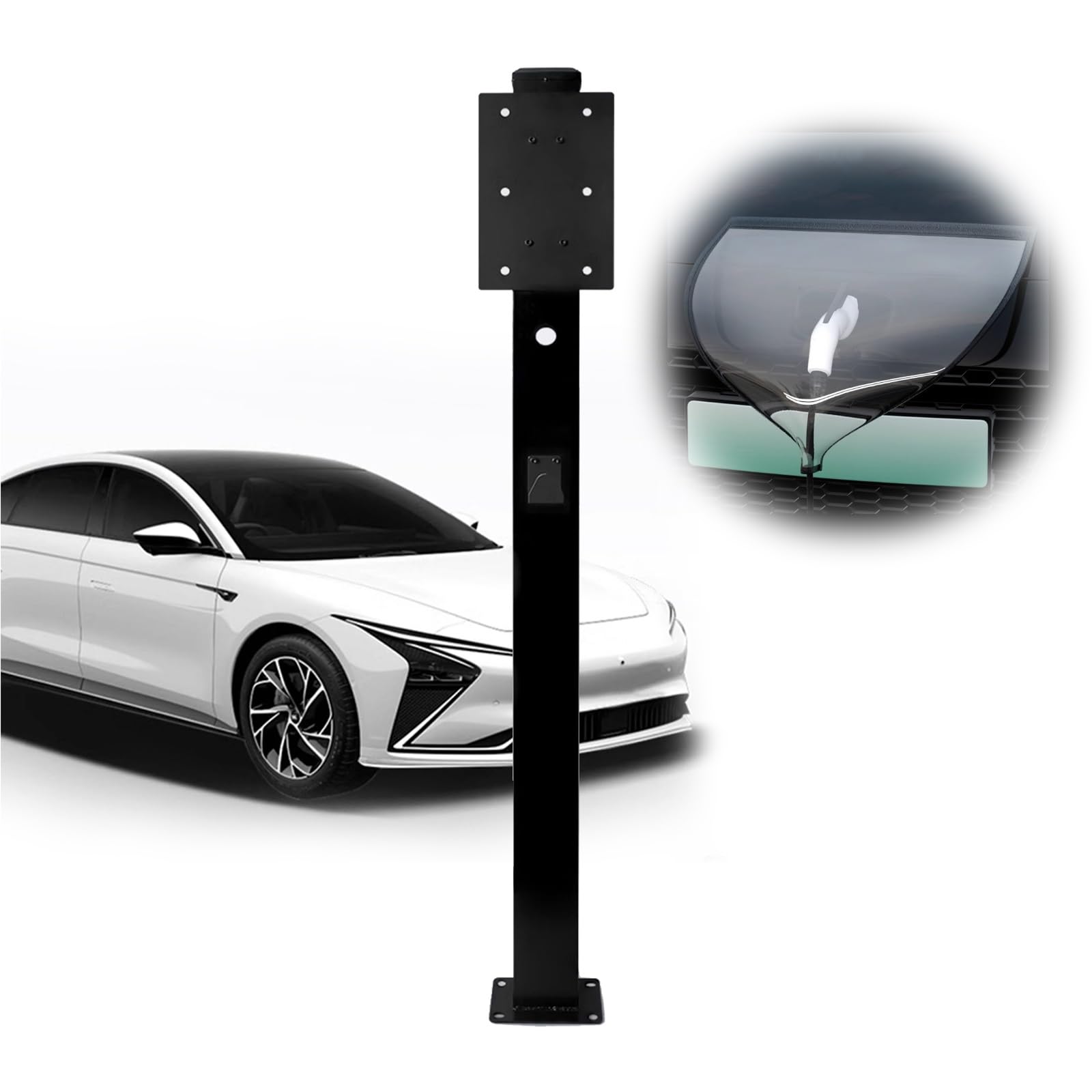 Generico Supporto autoportante per Caricabatterie EV, Accessorio Resistente per Stazione di Ricarica per Auto elettriche, Resistente alla corrosione, compatibilità Universale per la Ricarica di veico