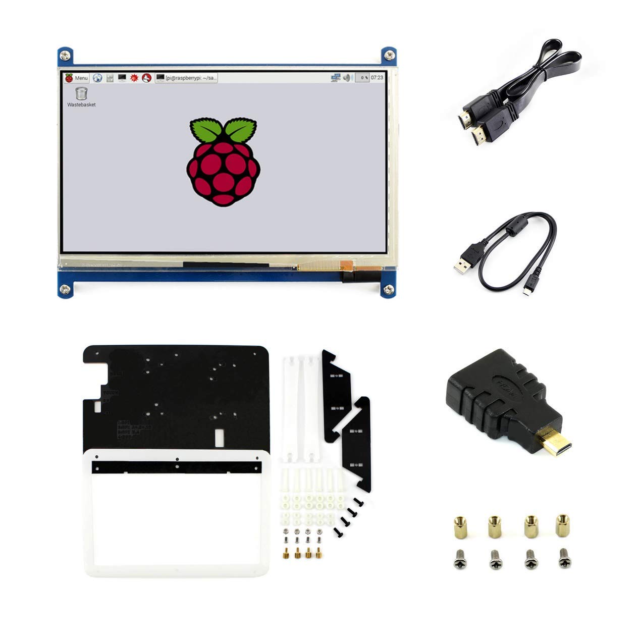 7 inch C LCD Touch Screen 1024 600 with Bicolor case HDMI Interface Capacitive Display for Raspberry