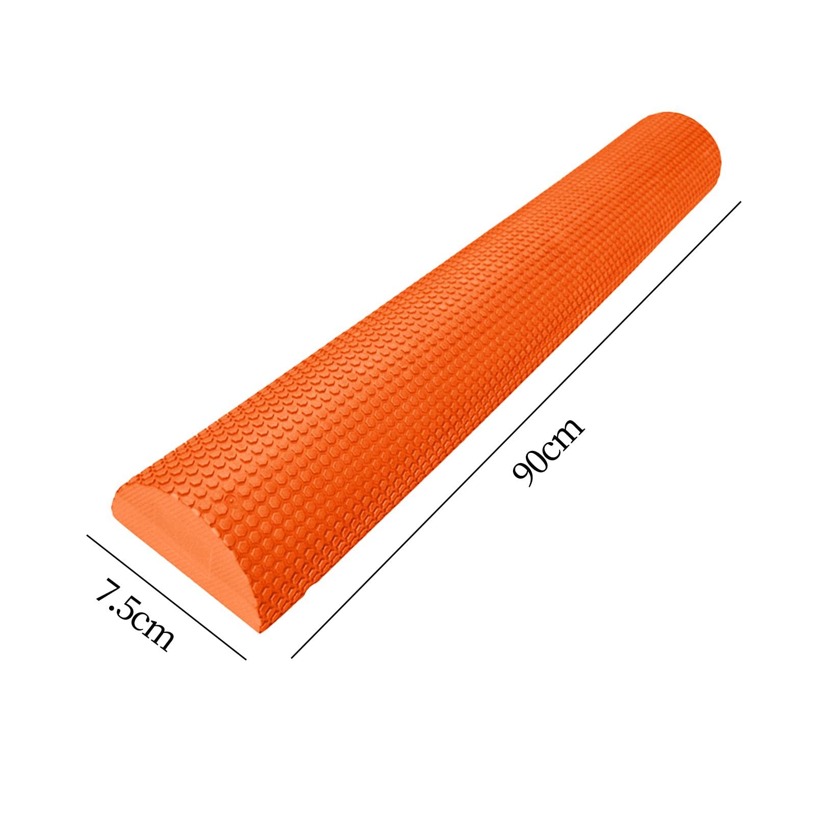 Mezza Foam Roller Rullo Massaggio Muscoli Allenamento Equilibrio Eva Alta Densità Galleggiante Antiscivolo Resistente Adatto per Palestra Casa Y, Arancione 90 cm x 7,5 cm
