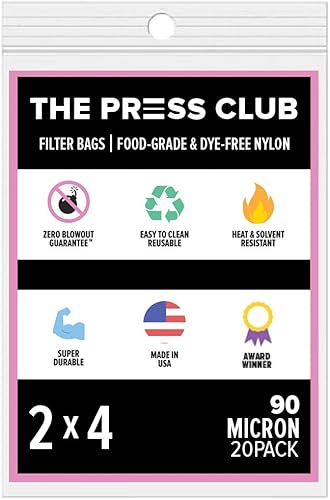 Bolsas de filtro de té de nailon prémium de 90 micrones, 2 x 4 pulgadas, paquete de 20 unidades