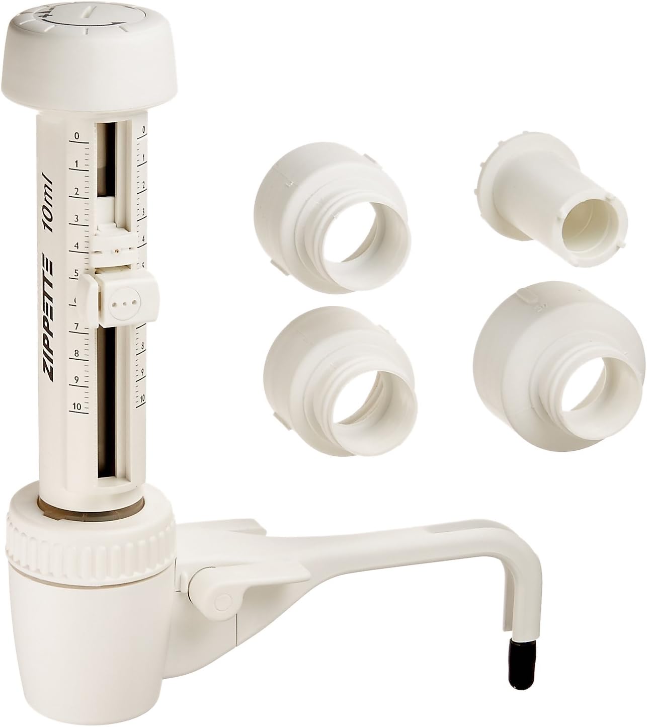 Jencons Safety Zippette 263-002 PTFE Classic Bottle Top Dispensers, 0.2-10mL Volume Range, 0.2ml Increments