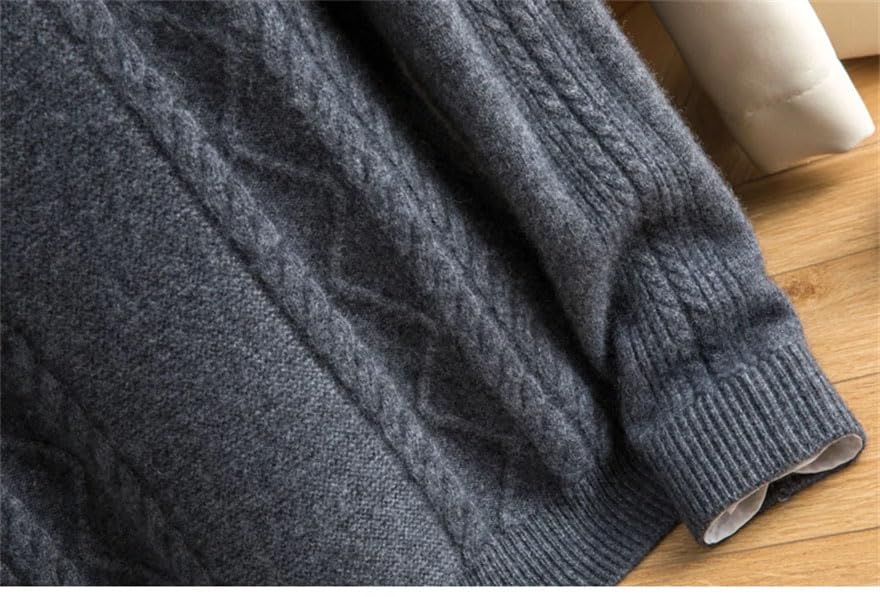 Men Business Half High Zip Neck Oversized Cashmere Sweater Fall Winter Plus Size Long Sleeve Jumper4