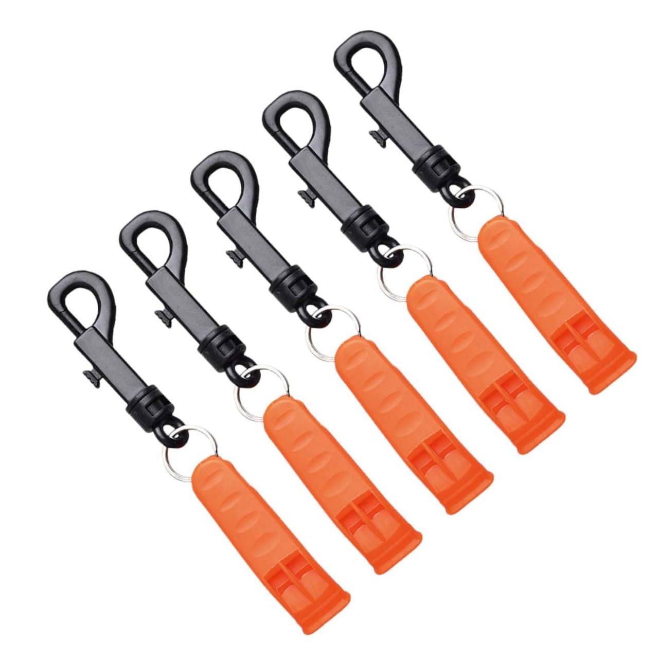 BESTonZON Fischietto D'emergenza Campeggio Emergenza Fischio Partite Palestra Whistle Rescue Camping Fischio di Sopravvivenza All'aperto Fischietto con Gancio Plastica Orange