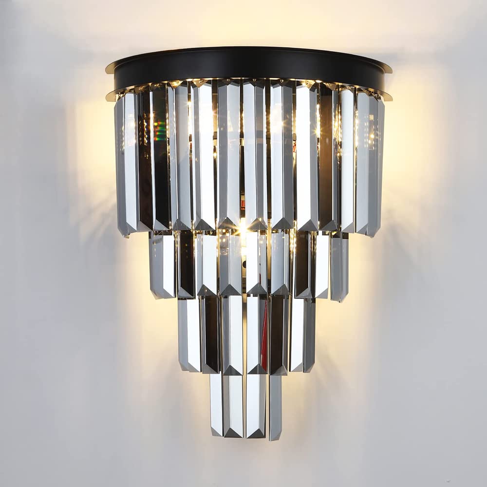 SDUYTDG Modern Crystal Art Deco Lighting Fixtures For Dining Room Wall Mount Lamp Bathroom Light Gold/black Entryway Sconce Vanity Mirror Wall Lamp E12 Base