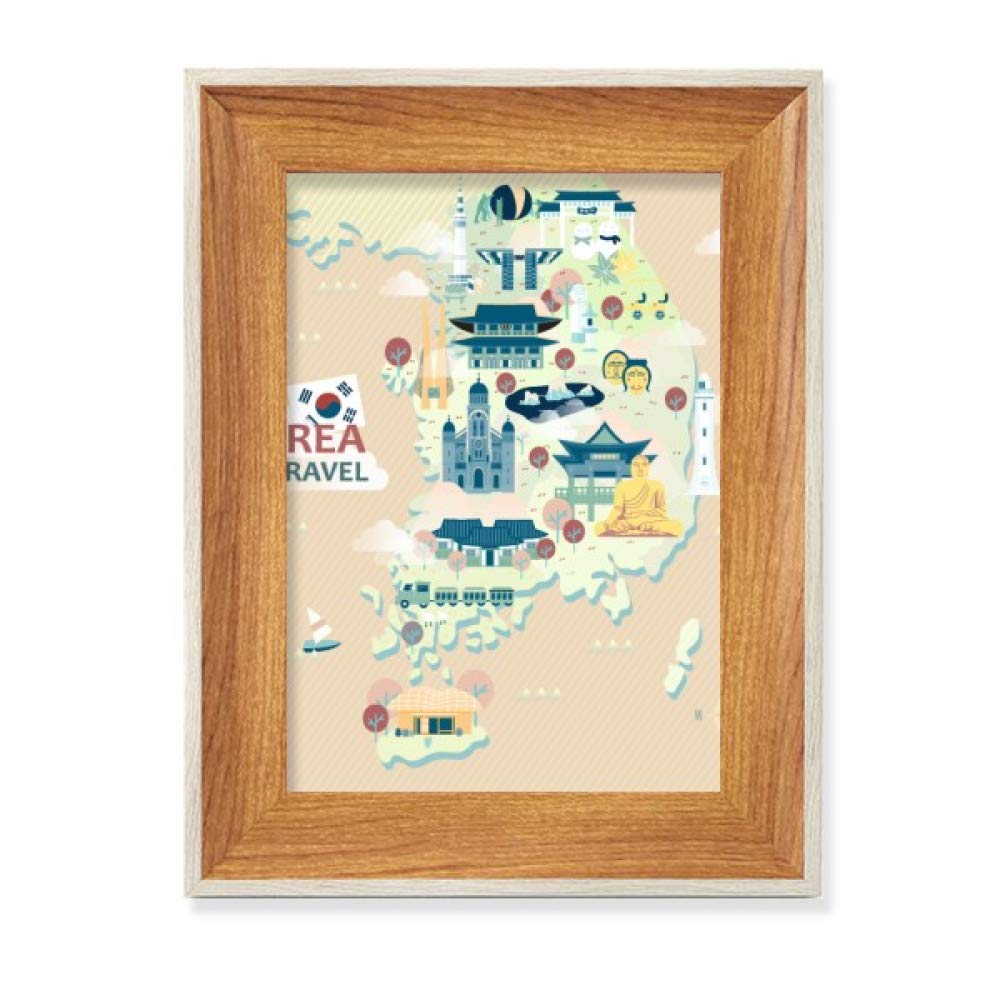 Cadre de photo en bois de bureau style voyage en Corée multi-formats