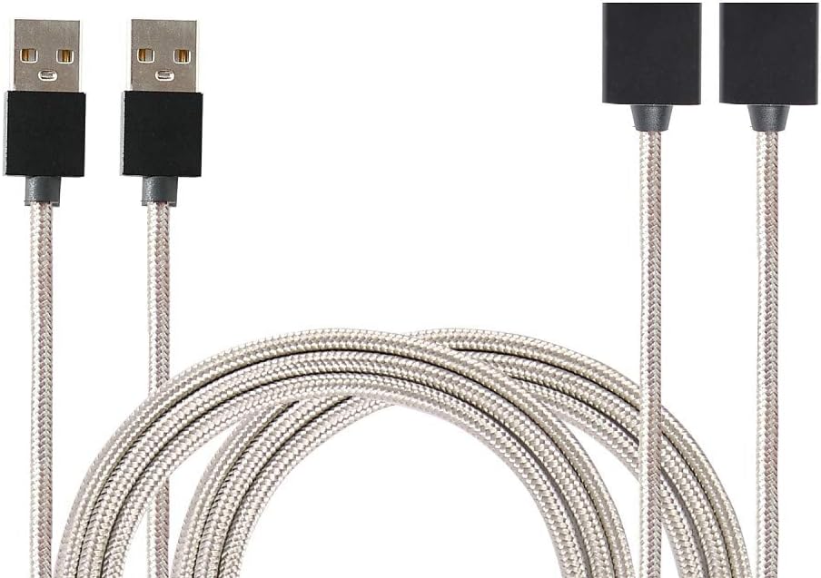 [2-Pack 2.6ft] DR Magnetic USB Charger Cable, Double-Braided Nylon Fast Charging Cable. (Grey)