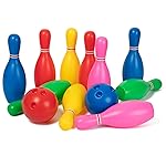 Liberry Kids Bowling Set, 10 Plastic Toy Bowling Pins & 2 Balls, Toddler Indoor Outdoor Sports Games, Educational Christmas Birthday Gifts for Boys Girls Ages 2 3 4 5 (Multicolor)