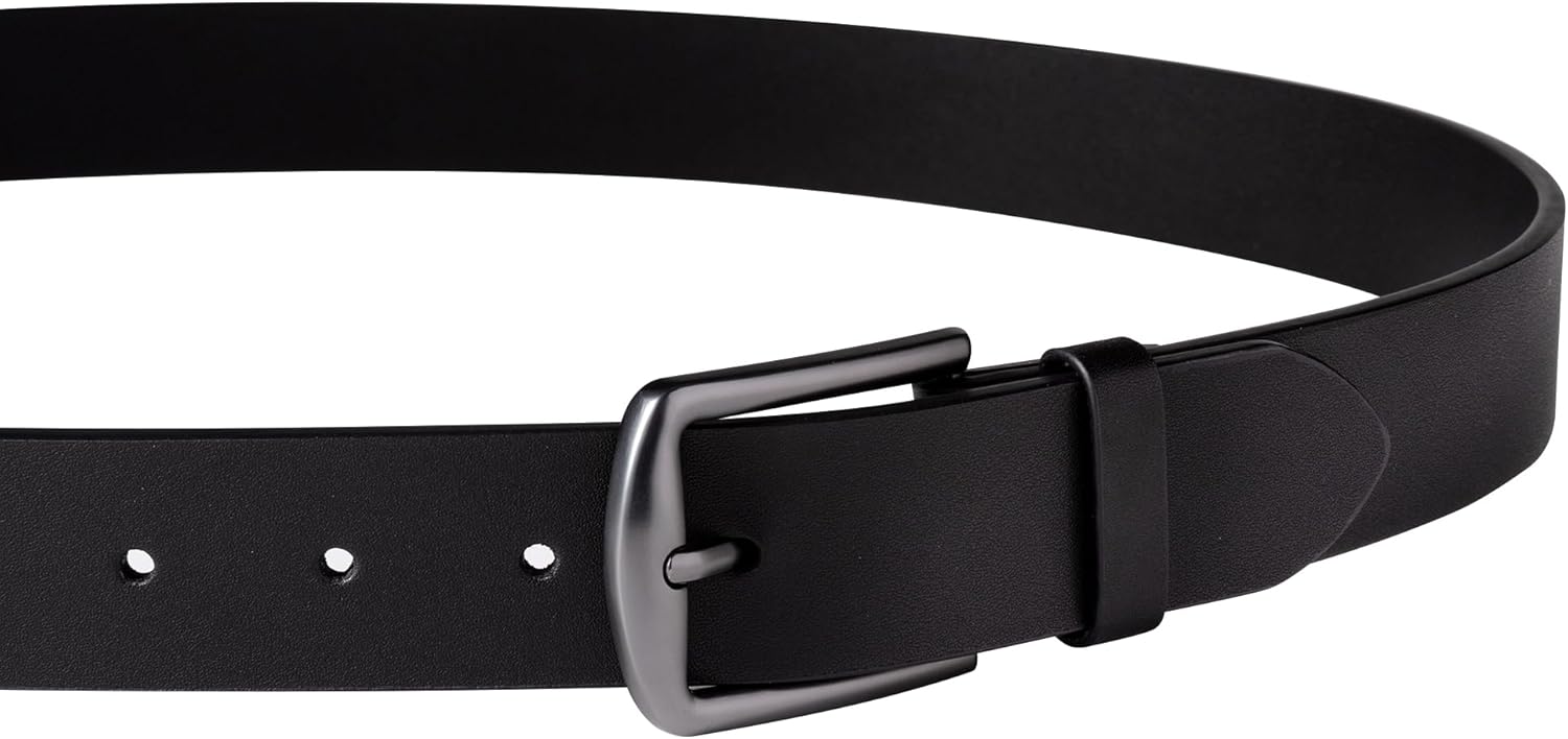 KM Legend mens Leather Dress Belt for Work Business and Casual 44 Boston Black image 3 of 6 B0CSX6Z1T3