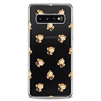 Vista 3 de Funda compatible con Samsung S24 S23 FE S22 Plus S21 Ultra S20+ S10 Note 20 S10e S9 Monkey Awesome Cute Kawaii Feminine Girls Design Print Clear