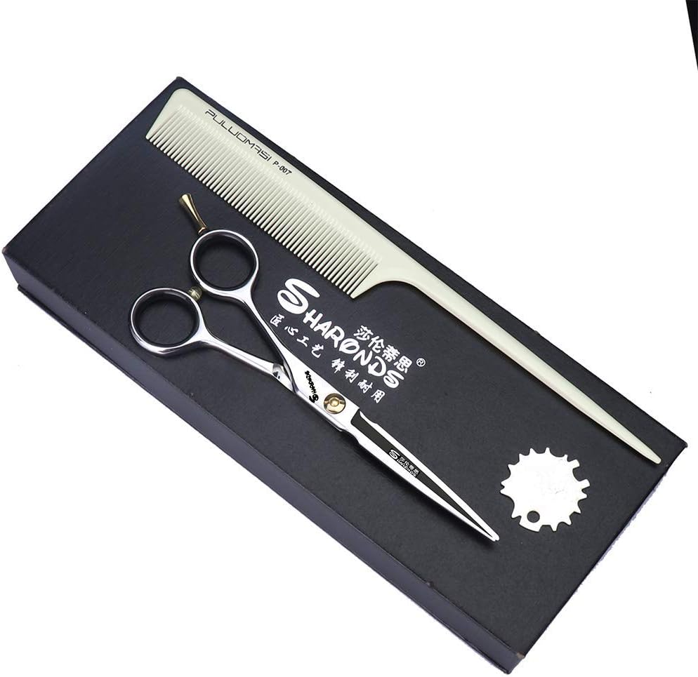 ZCN-CN 6" silver hairdressing scissors left hand Japan 440C hairdressing scissors, scissors box comb adjuster