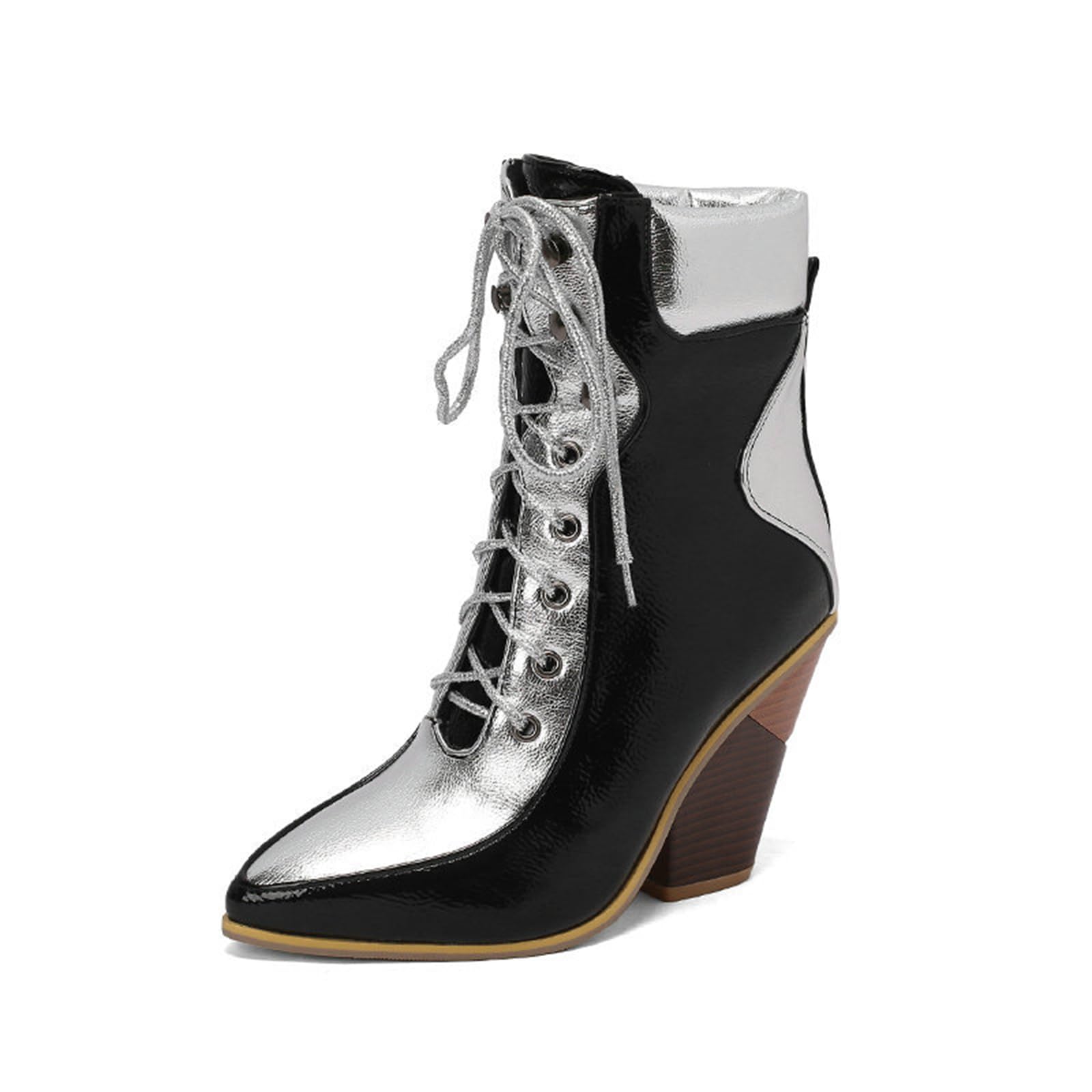 Bottes courtes à talons hauts 10cm confortables avec gros talon compensé