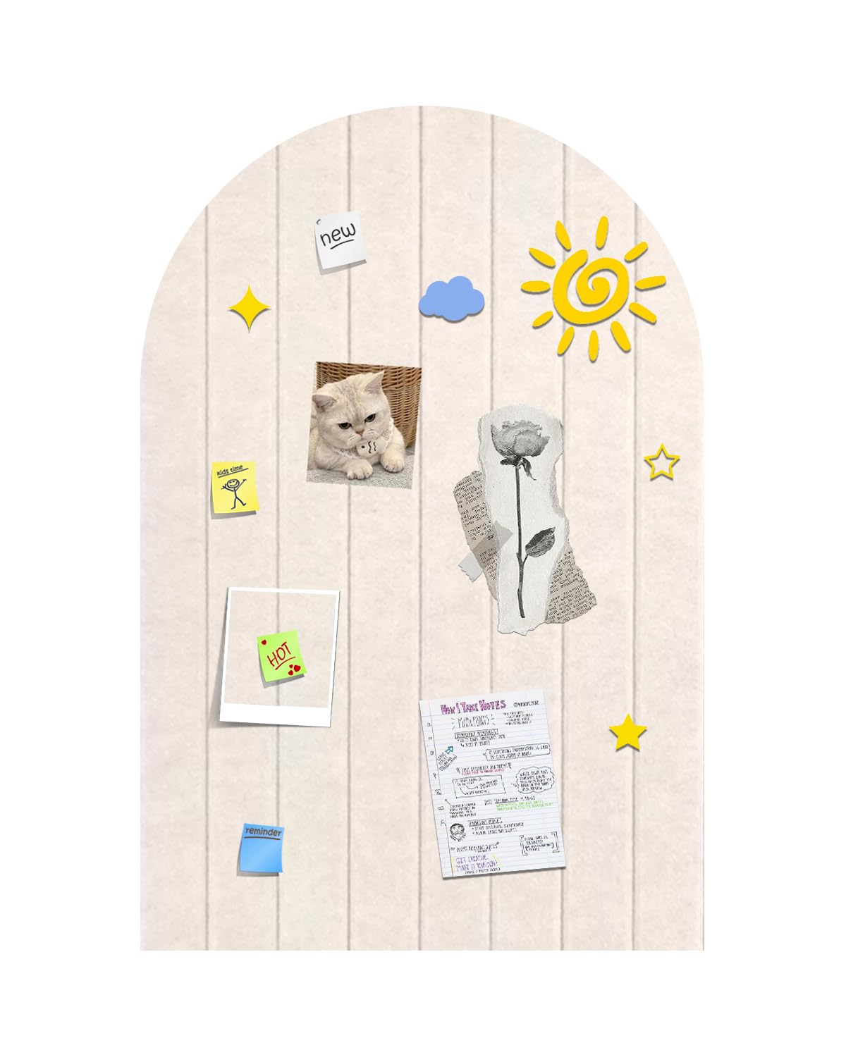 Tableau d'affichage pliable 60x40cm, feutre épais de 0,9 cm, grand tableau en liège avec autocollant, panneaux muraux décoratifs à lattes pour bureau, chambre, salon, Chambre d'enfant-beige