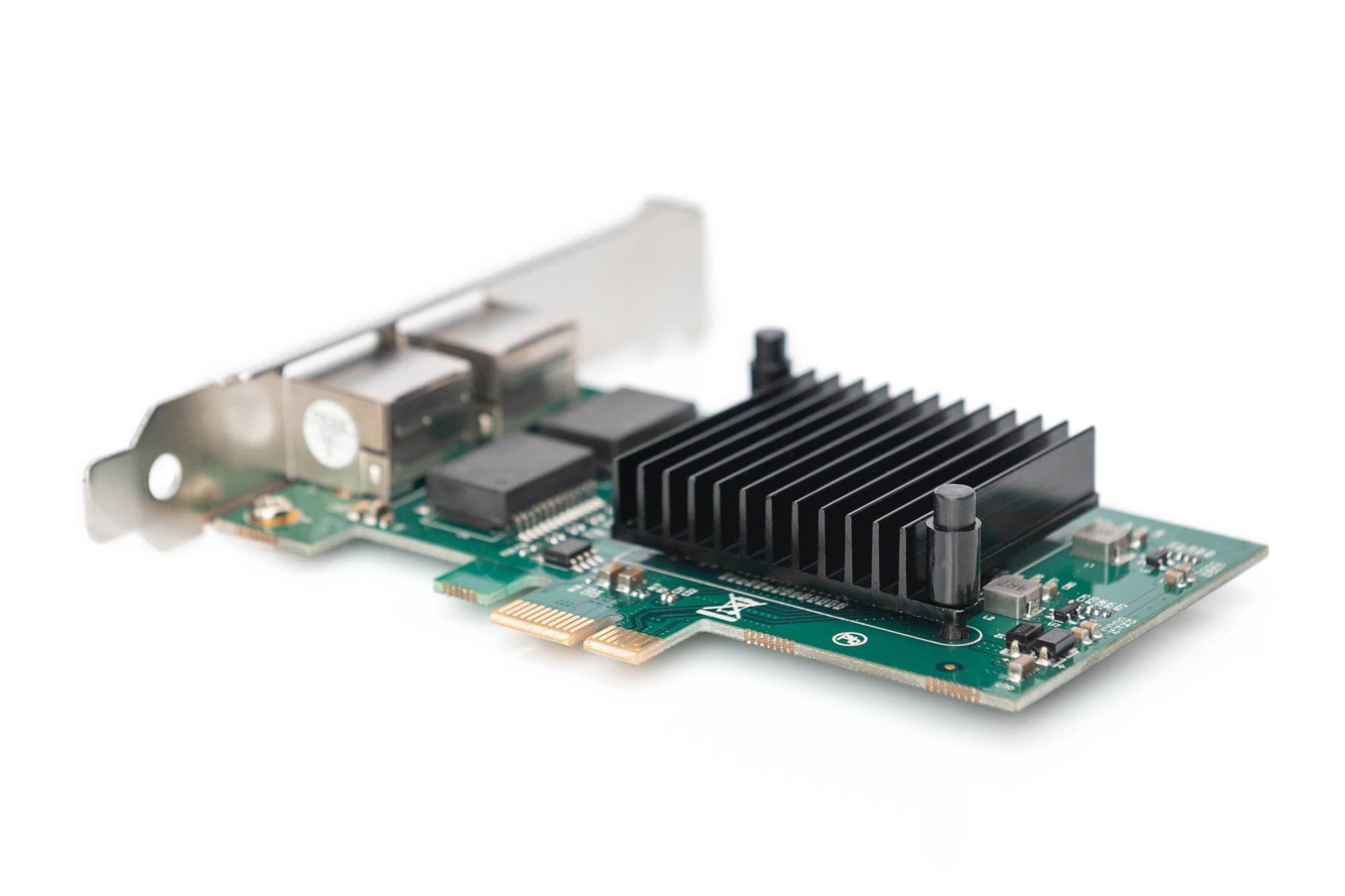 DIGITUS PCI Netzwerkkarte Gigabit – 2-Port LAN Karte mit RJ45 Anschluss – 10/100/1000 Mbps – Low Profile Blech – Plug and Play – Gigabit Ethernet PCI Karte