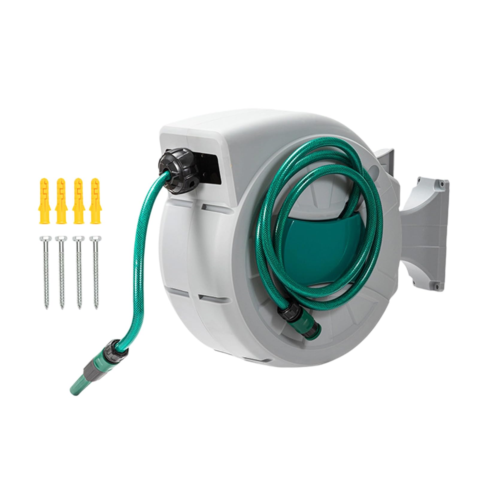 Retractable Garden Hose Reel Auto Rewinds Hose Reels for Outside, Wall-Mounted Outdoor, 180° Rotation Garden Reels for Outside